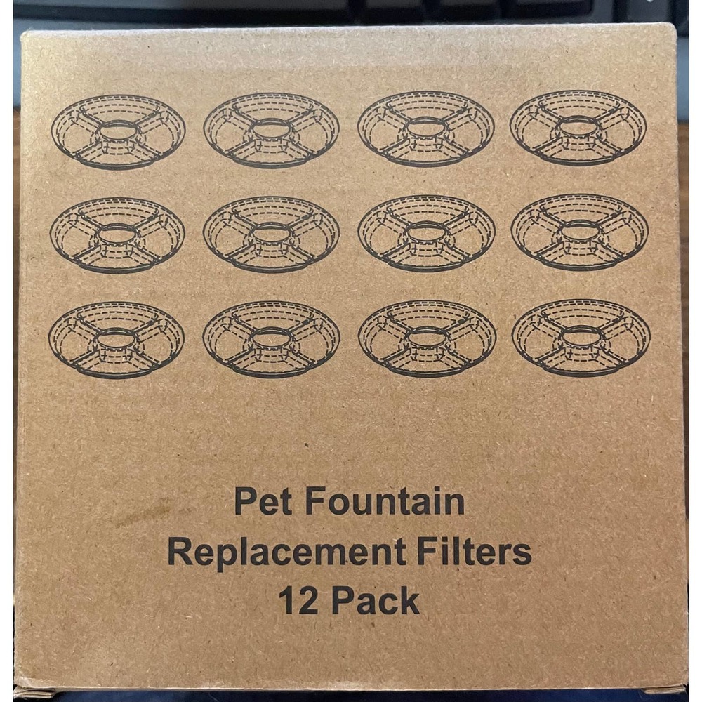 Pet Fountain Replacement Filters Round 3 Stage 12 Pack